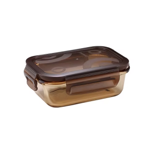 【Snapware康寧密扣】 琥珀色耐熱玻璃長方形保鮮盒380ML